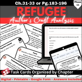 Refugee Author's Craft Task Cards Chapters 31, 32, 33 (pg.