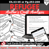 Refugee Author's Craft Task Cards Chapters 43-45 (pg.253-269)