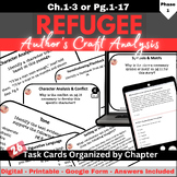 Refugee Author's Craft Task Cards Chapters 1, 2, 3 (pg.1-17)