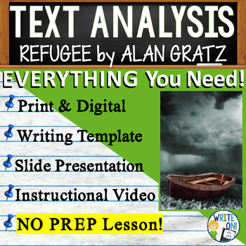 Preview of Refugee by Alan Gratz - Text Based Evidence - Text Analysis Essay Writing Lesson