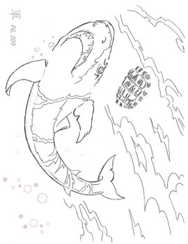 Preview of Refugee by Alan Gratz Coloring Book Page -- the Shark