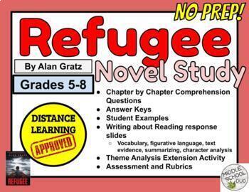 Preview of Refugee Novel Study- Digital Distance Learning and Print 