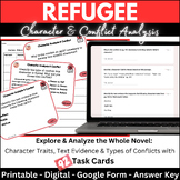 Refugee Close Read Task Cards: Character and Conflict Analysis