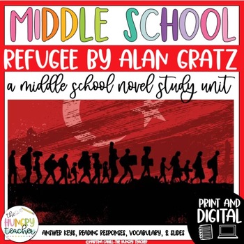 Preview of Refugee by Alan Gratz Novel Study Reading Unit | Digital Print | 6th 7th 8th