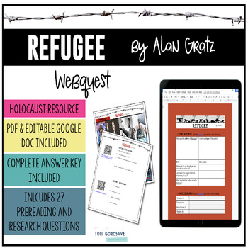 Preview of Refugee by Alan Gratz PREREADING WebQuest - DIGITAL & PRINT