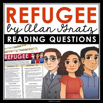 Preview of Refugee by Alan Gratz Questions - Comprehension and Analysis Chapter Questions