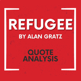 Refugee by Alan Gratz Quote Analysis Activity
