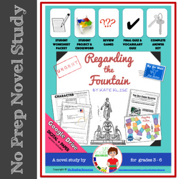 Preview of Novel Study: Regarding the Fountain (Print + DIGITAL)