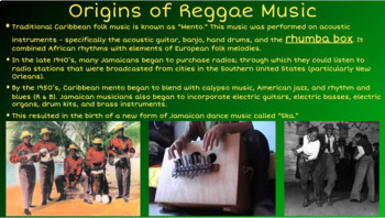 Preview of Reggae Music & Bob Marley - Google Slides