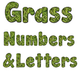 Reggio Inspired Natural Grass Alphabet and Numbers Clip Art