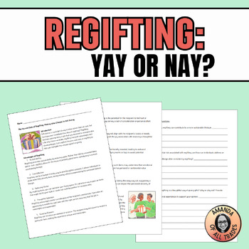 Preview of Regifting Nonfiction Informational Text & Comprehension Questions