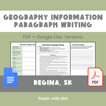 Preview of Regina Writing Task - Geography Information Writing Assignment