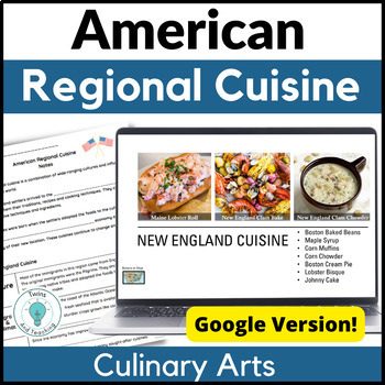 Preview of Regional Cuisine of America - American Regional Foods for Culinary Arts FACS FCS