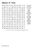 Regions Word Search