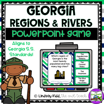 Preview of Regions and Rivers of Georgia Digital PowerPoint Game