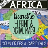 Regions of Africa Countries and Capitals Map Activity Bund