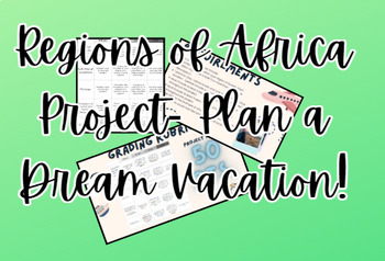 Preview of Regions of Africa Project- Plan a Dream Vacation!