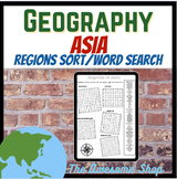 Regions of Asia Sort/Word Search for Middle and High Schoo