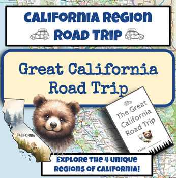 Preview of Regions of California Road trip / Social Studies and Geography Road Trip Project