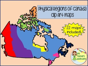 Preview of Physical Regions of Canada Clip Art Set - for Personal or Commercial Use