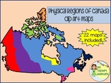 Physical Regions of Canada Clip Art Set - for Personal or 