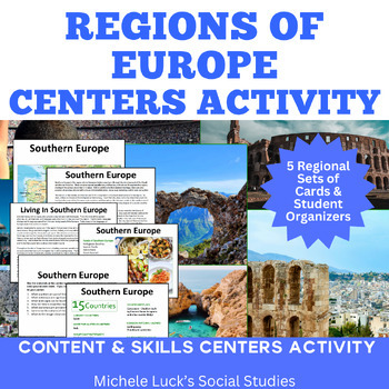 Preview of Regions of Europe Centers Activity for European Geography or Culture Study
