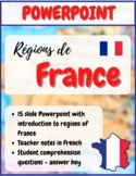 Regions of France - Introductory Powerpoint with Teacher's