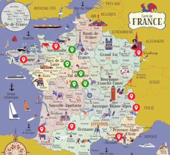 Preview of Regions of France Project Based Learning: Create a Tour de France at your school