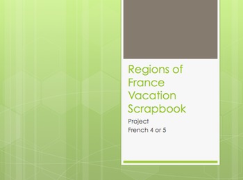 Preview of Regions of France Vacation Scrapbook Project