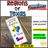 Regions of Texas brochure pamphlet social studies