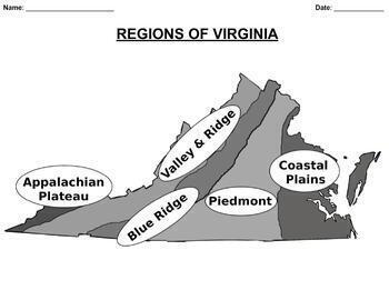 Preview of Regions of Virginia: Maps and Graphic Organizers for Note Taking.