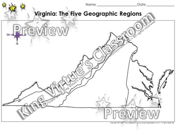 Regions Of Virginia The Five Geographical Regions Map Blank
