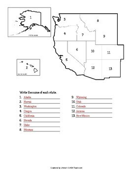 west region regions worksheets informational text preview