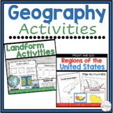 Regions of the USA and Landform Activities Bundle