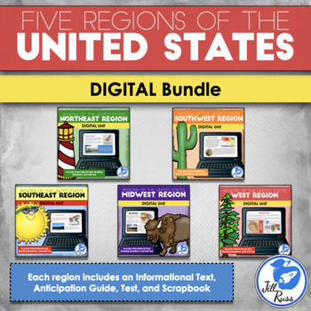 Preview of Regions of the United States: 5 Units Digital Bundle Distance Learning