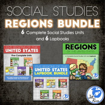 Preview of Regions of the United States: 6 Units Lapbooks Printable Bundle