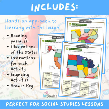 Regions of the United States Activity & Answer Key 3rd Grade Social Studies