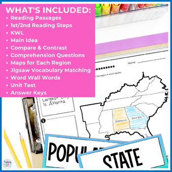 Regions of the United States Maps and Worksheets | TpT