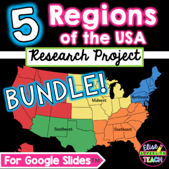 Preview of Regions of the United States Digital Research Project BUNDLE