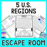 Regions of the United States ESCAPE ROOM Activity - Geography