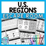 Regions of the United States Escape Room - Task Cards - Re