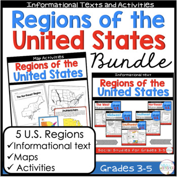 Preview of Regions of the United States Maps and Reading Passages Comprehension Bundle