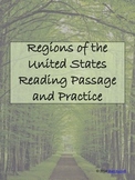 Regions of the United States Reading Passage and Practice