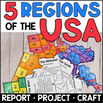 Preview of Regions of the United States - Research and Project for the 5 Regions of the USA