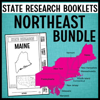 Preview of Regions of the United States State Report Research Booklets | Northeast Bundle