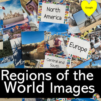 Preview of Regions of the World Images for Decorating and Activities with Google Slides