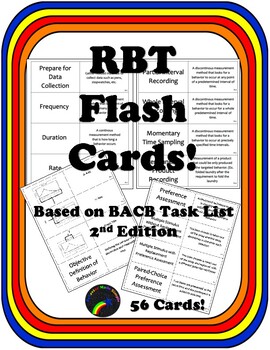 Preview of Registered Behavior Technician (RBT) Study Cards {56 cards}