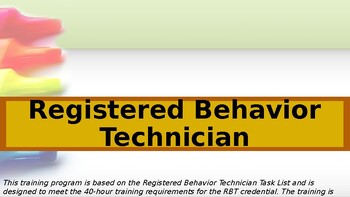 Preview of Registered Behavior Technician (RBT) Training