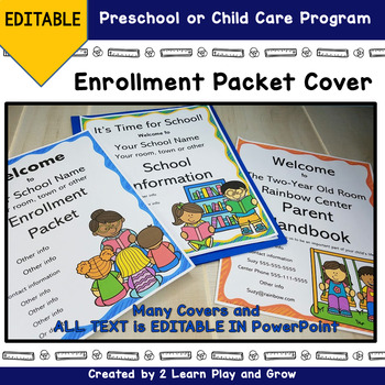 Preview of Registration Packet Cover for Preschool or Child Care