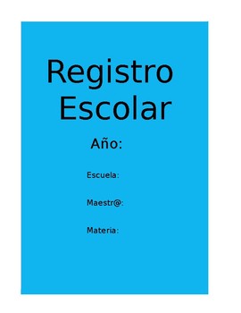 Preview of Registro Escolar